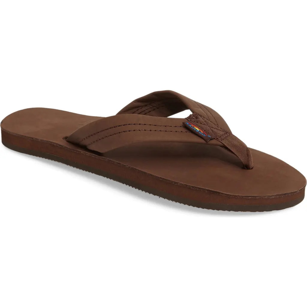 Rainbow® Rainbow Wide Strap Flip Flop in Expresso at Nordstrom, Size Small | Nordstrom