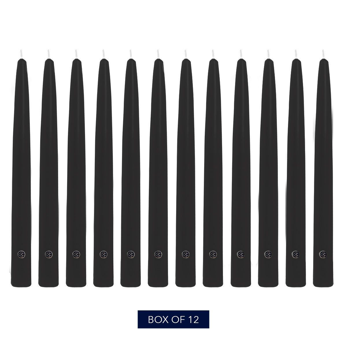 12ct 10" Black Unscented Dripless Handipt Taper Candle - Colonial Candle | Target