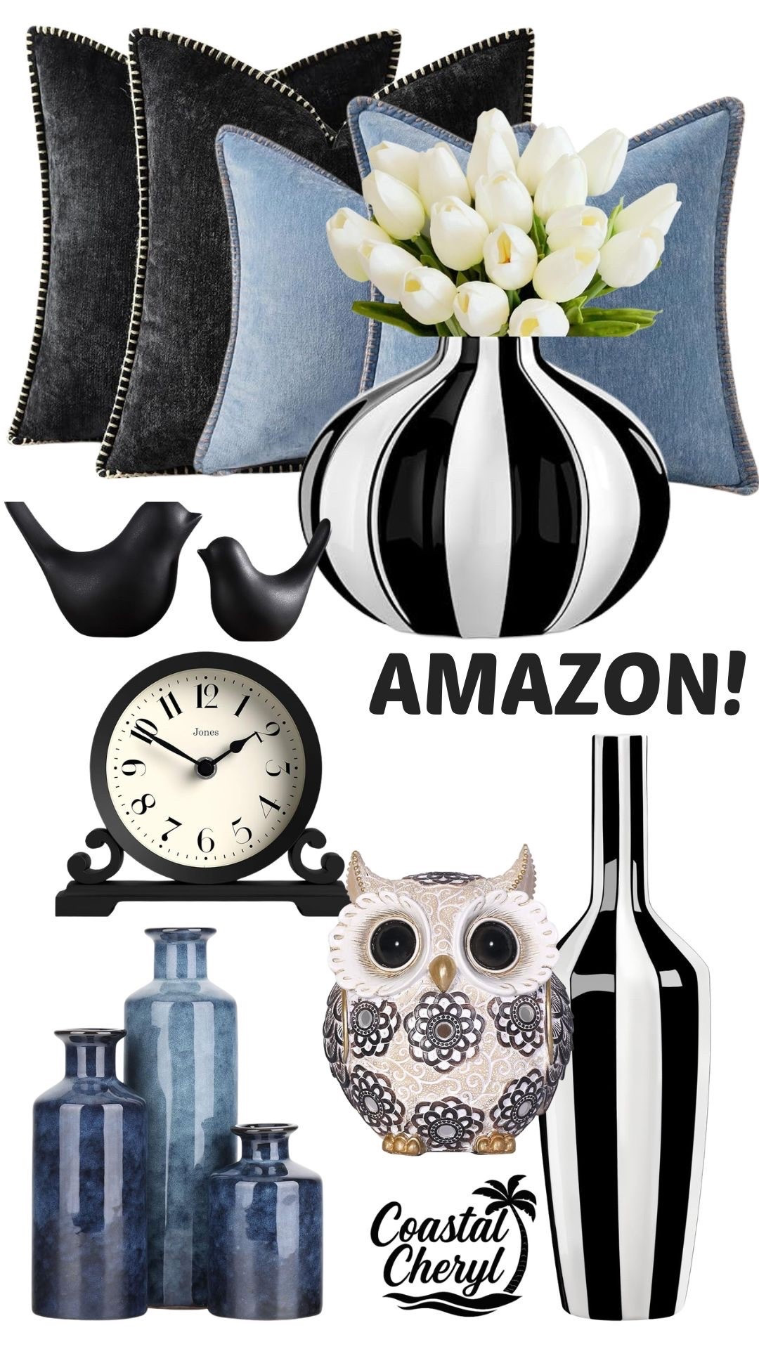 Modern decor featuring Blue and Black makes a pretty combination! #amazon #moderndecor #vases

#LTKHome #LTKmomlife #LTKSaleAlert
