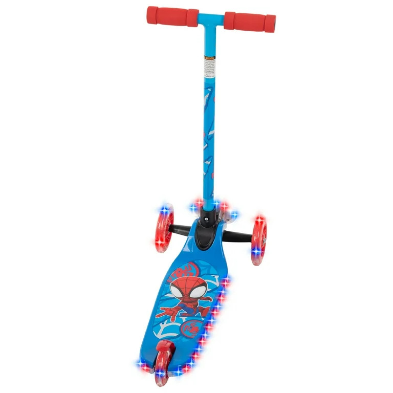 Marvel Spidey and His Amazing Friends 3-Wheel Lights and Sounds Scooter for Boys, Blue, by Huffy | Walmart (US)