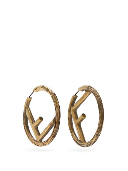Fendi - F-logo Large Hoop Earrings - Womens - Gold | Matches (US)