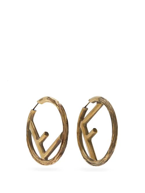 Fendi - F-logo Large Hoop Earrings - Womens - Gold | Matches (US)