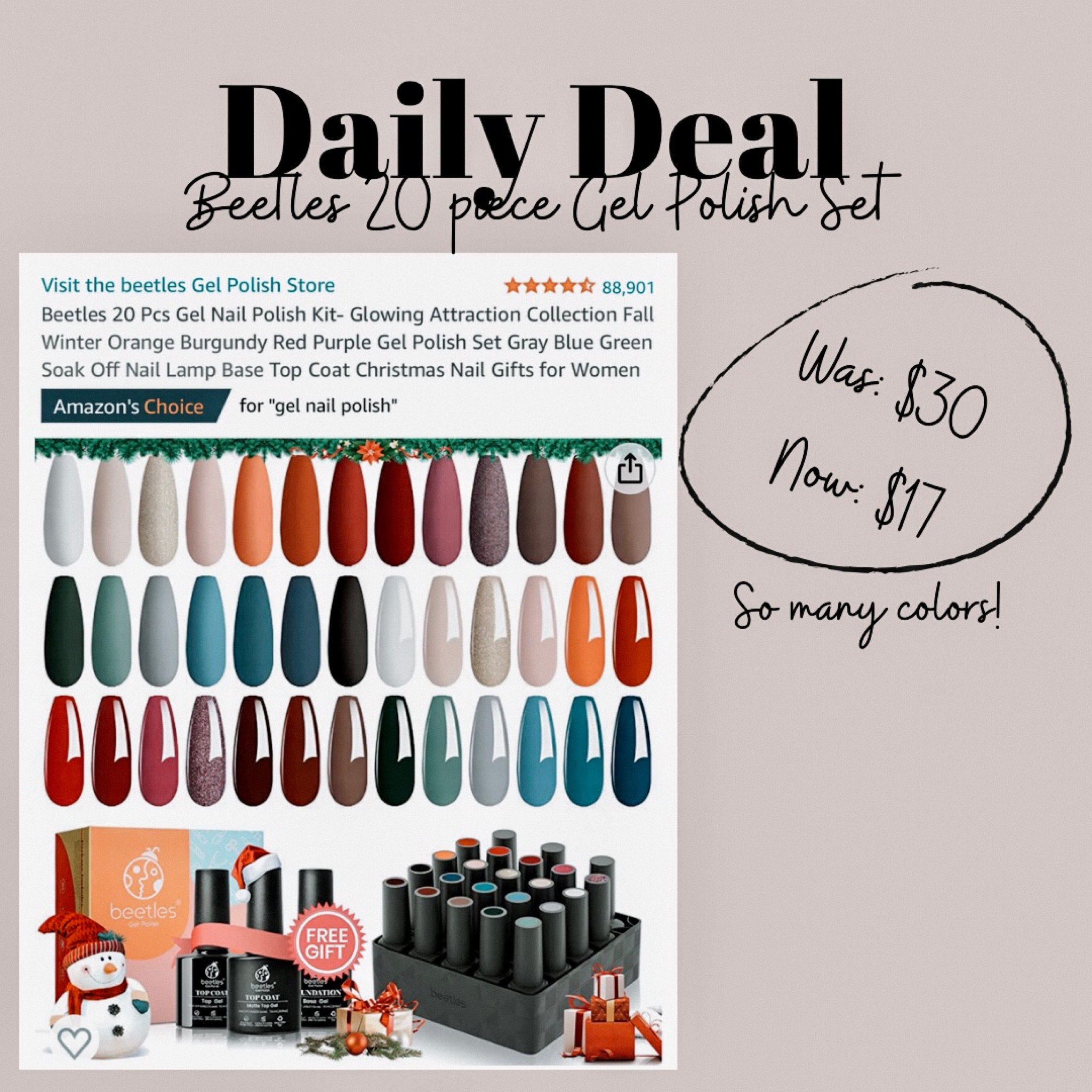Daily deal 🚨 | Beetles Gel Nail polish set on sale for only $17 (usually $30)

#amazon #amazonfinds #beautyfinds #gelpolish #nailpolish

#LTKGiftGuide #LTKsalealert #LTKbeauty
