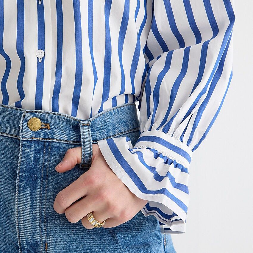 Long-sleeve button-up with ruffle cuffs | J.Crew US