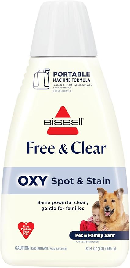 Bissell Little Green PET OXY Spot & Stain Free & Clear Portable Deep Cleaner Formula, 32 fl. oz, ... | Amazon (US)