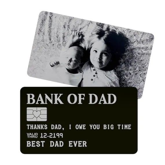 FREE SHIPPING Bank of DAD Personalized Wallet Card Black | Etsy | Etsy (US)