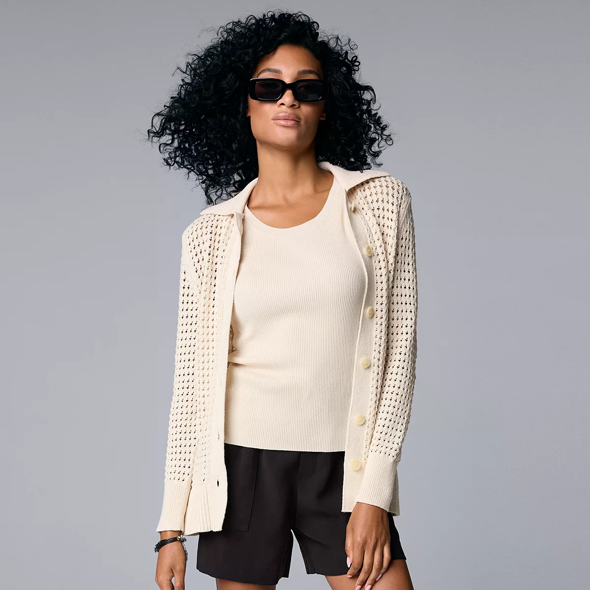 Women's Simply Vera Vera Wang Crochet Cardigan | Kohl's