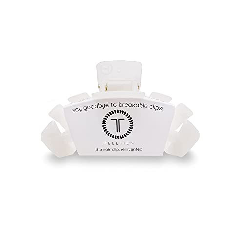 TELETIES - Large Hair Clip - Strong Grip, Bendable Teeth, Comfortable Curved Design - Ideal for Thick Hair - For All Hair Textures - Coconut White | Amazon (US)