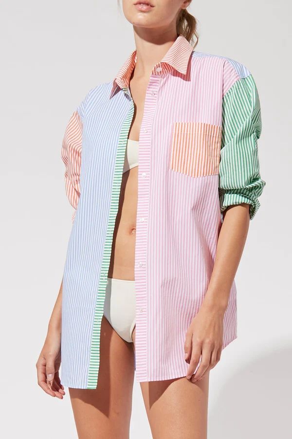 The Oxford Tunic Mixed Stripe Shirting | Solid & Striped