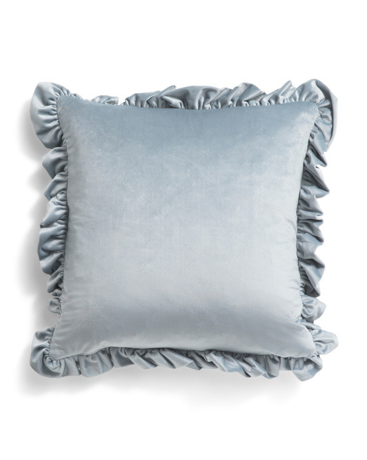 Made In Usa 18x18 Luxury Velvet Ruffled Pillow | Home | Marshalls | Marshalls