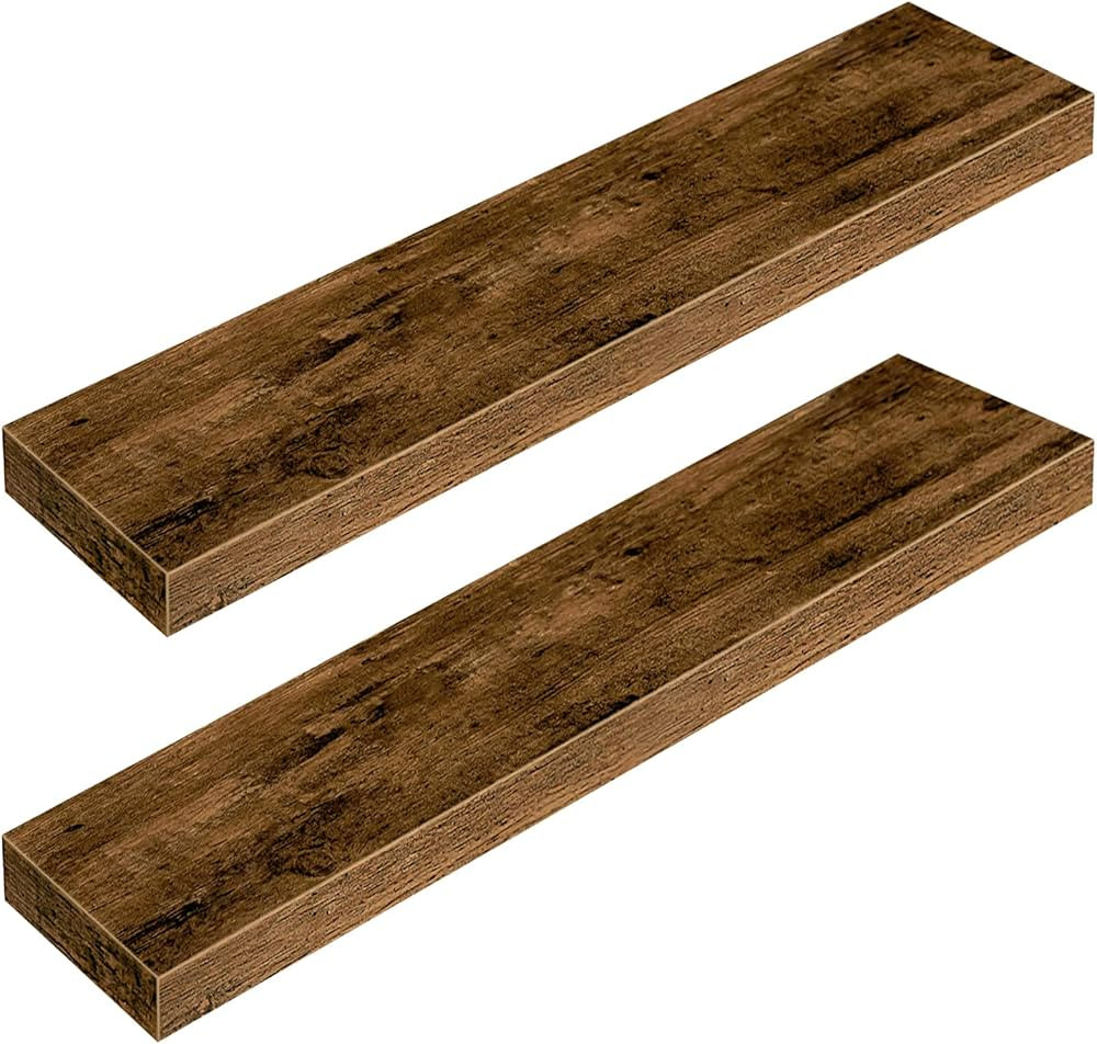 ALLOSWELL Floating Shelves, Decorative Wall Shelf Set of 2, 39.4 inch, Long Hanging Shelves, Easy... | Amazon (CA)