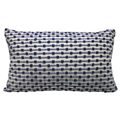 Bee & Willow™ Home Slub Stitch Oblong Throw Pillow in Ivory/Blue | Bed Bath & Beyond | Bed Bath & Beyond