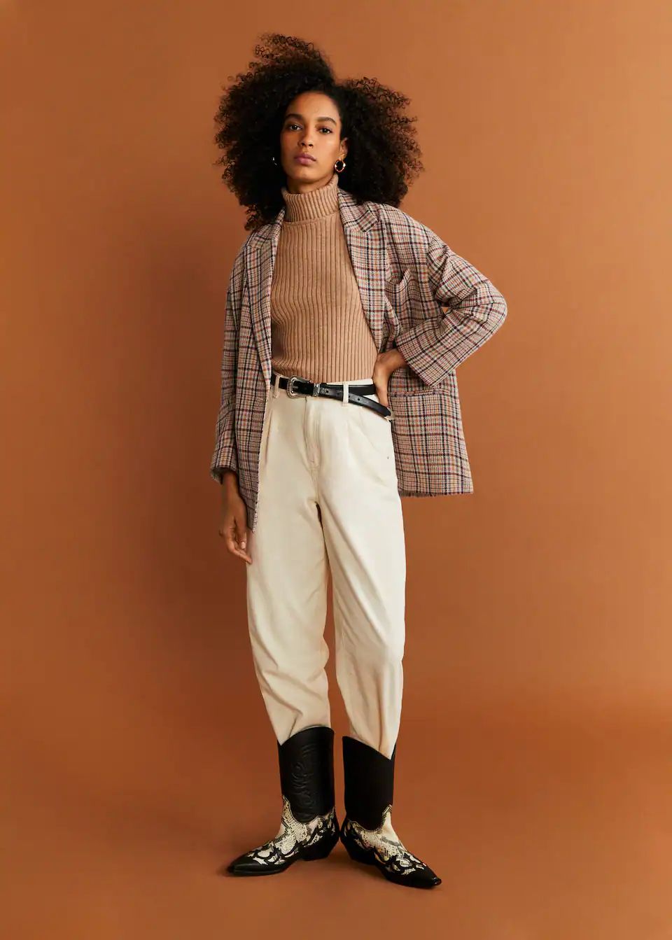 Checked unstructured jacket | MANGO (US)