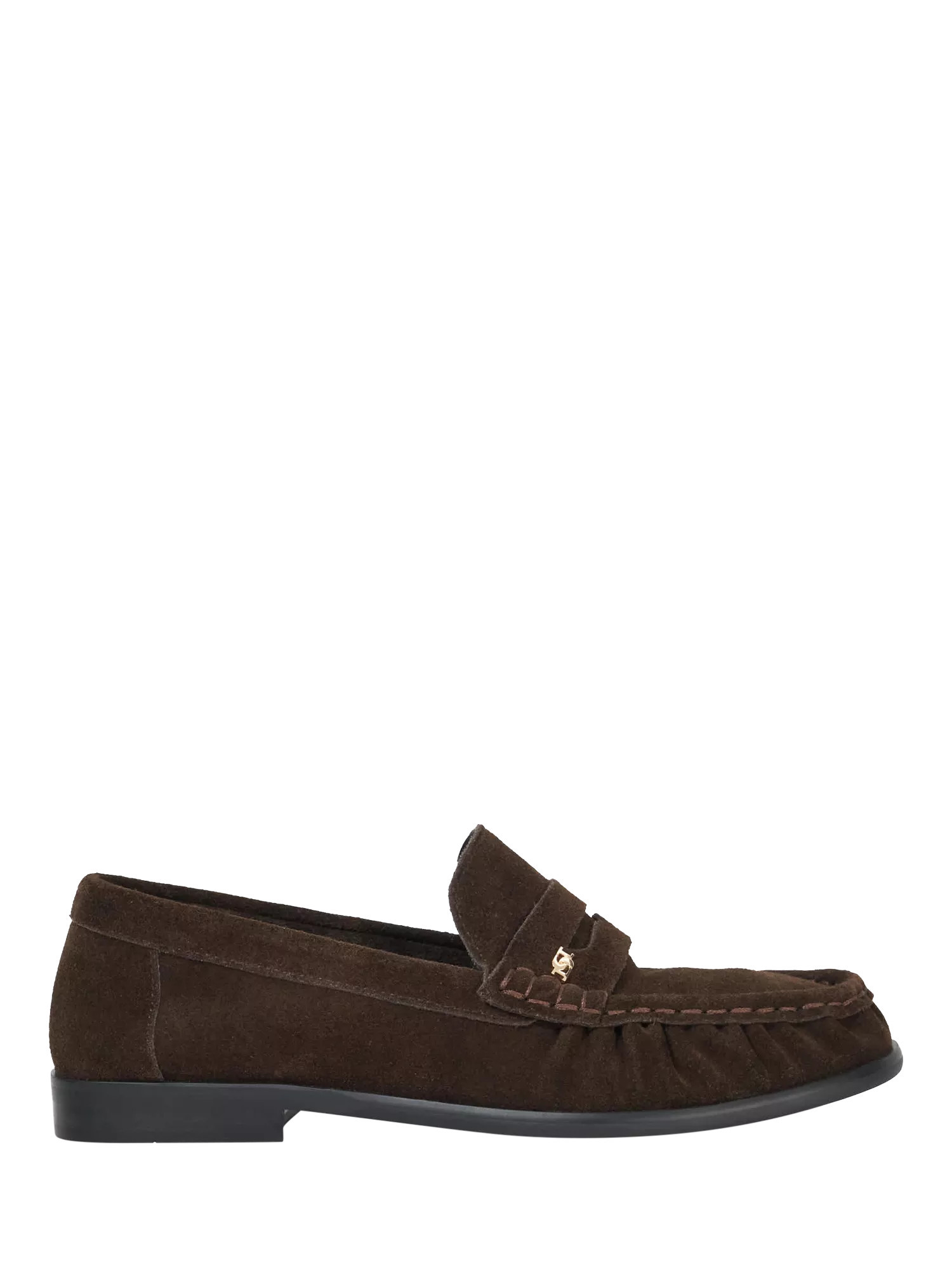 Dune London Grisella Suede Loafers, Brown | John Lewis (UK)