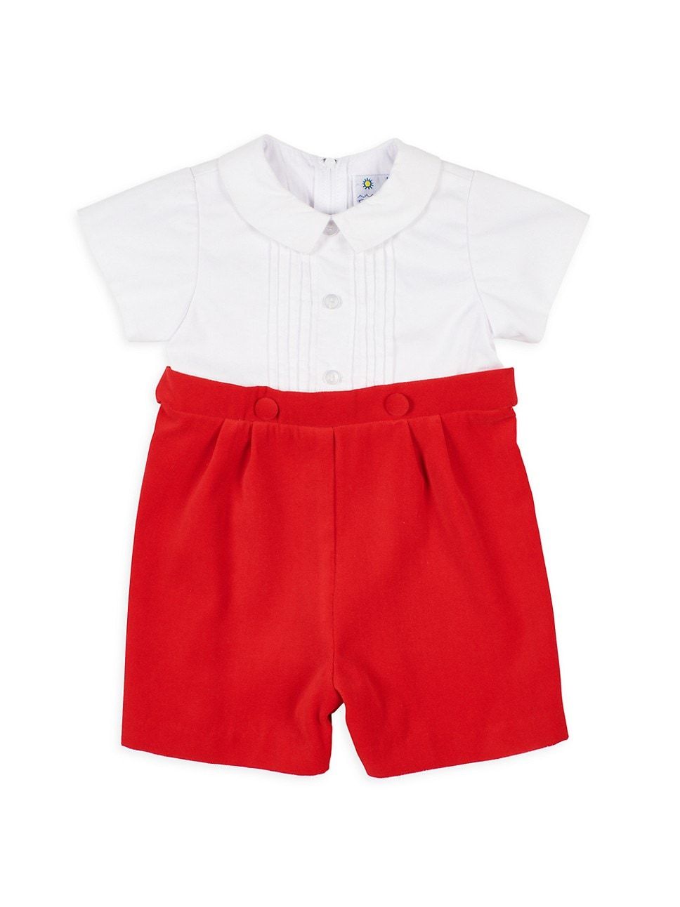 Baby Boy's Peter Pan Collar Velvet Shortall | Saks Fifth Avenue