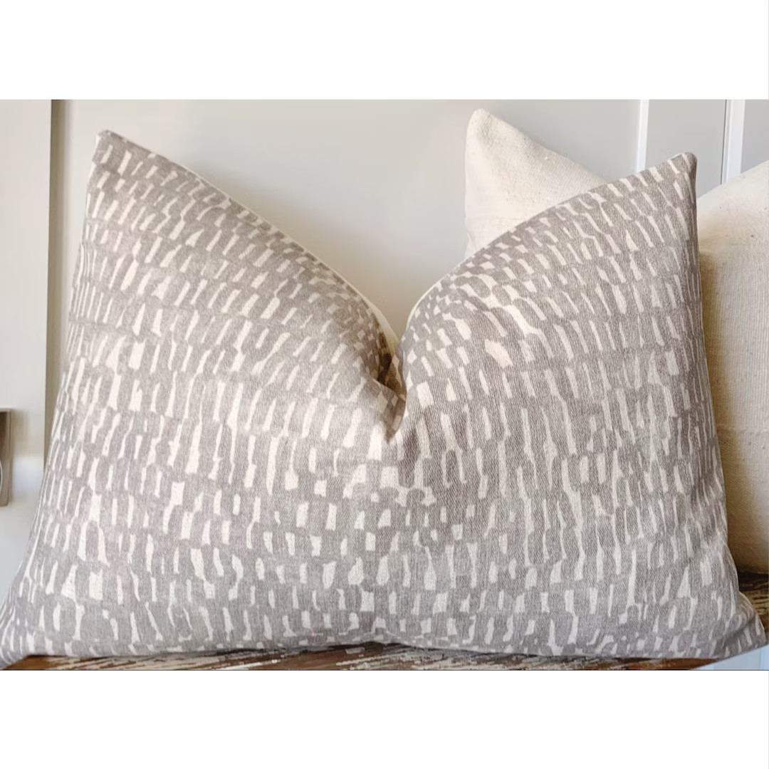 Silvery Grey Abstract Print Pillow Cover: Boho Modern Decor - Etsy | Etsy (US)