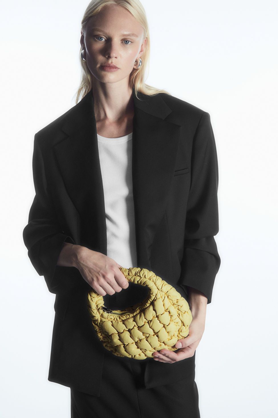 QUILTED MICRO BAG - LEATHER - LIGHT YELLOW - Bags - COS | COS (US)