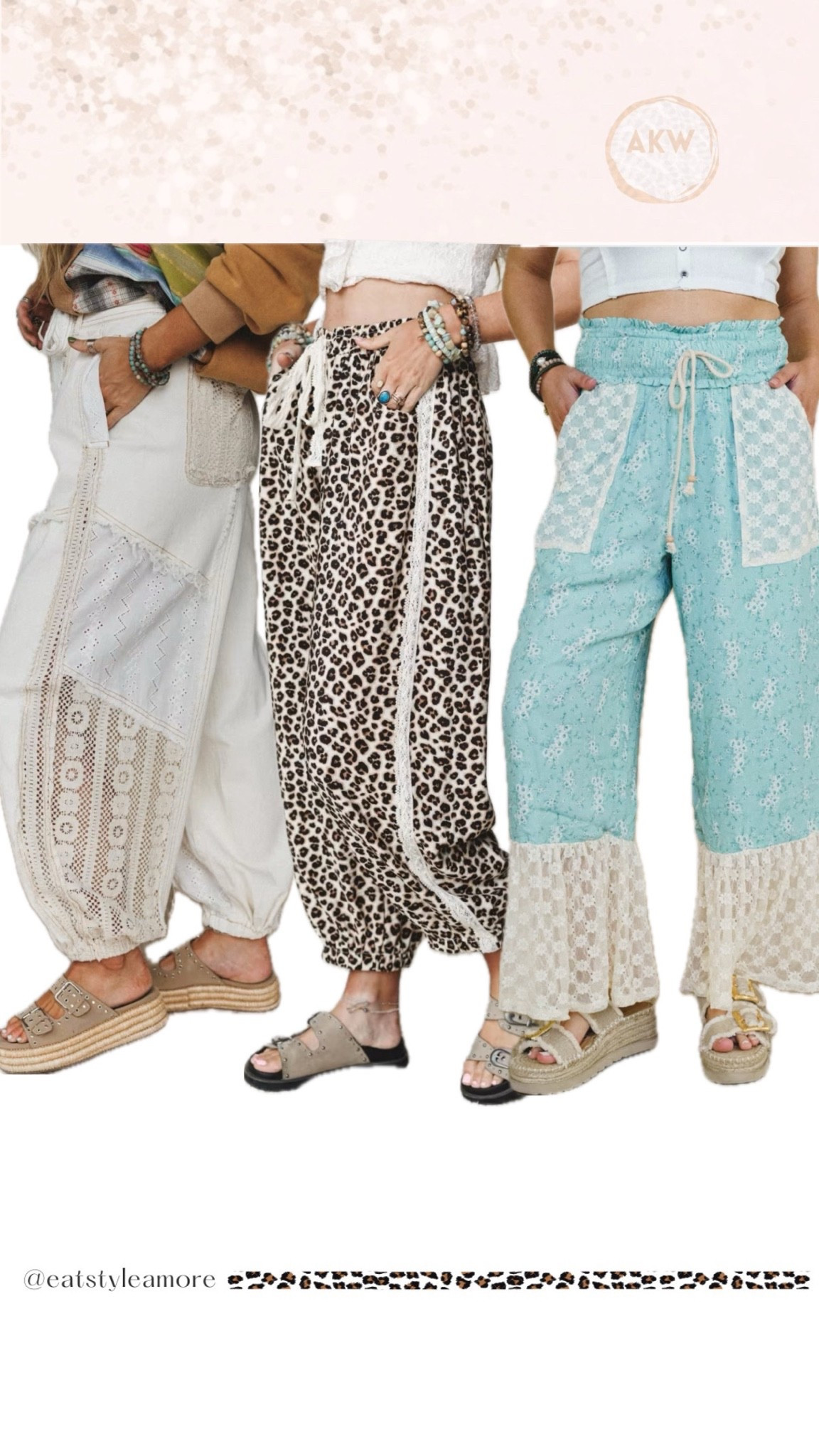 Lace boho pull on pants. They run oversized but can still wear TTS

#LTKootd #LTKgrwm #LTKBump