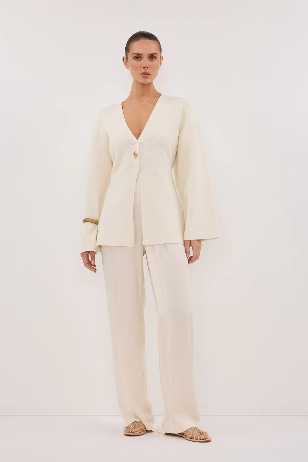 SCOUT CREAM LONG SLEEVE KNIT TOP | DISSH