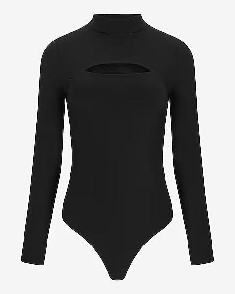 Body Contour Cozy Mock Neck Cutout Bodysuit | Express