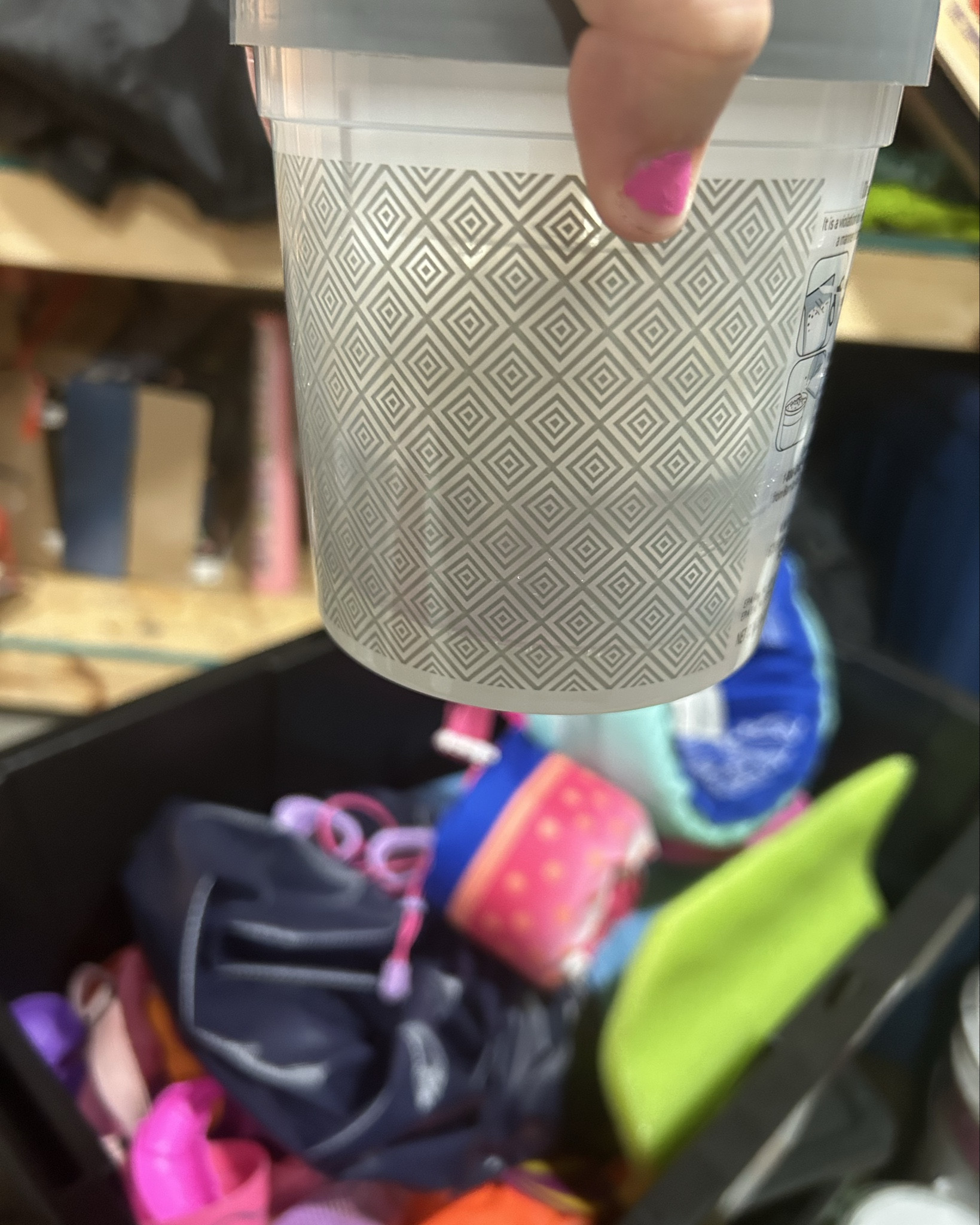 Less than $4 to save all of our summer water stuff in the storage bucket over winter. This jar with special beads in it helps soak up all the moisture so things don’t get moldy if they aren’t dried perfectly. Look at the inch of water it took up from our stuff!

#LTKSeasonal #LTKFamily #LTKSwim