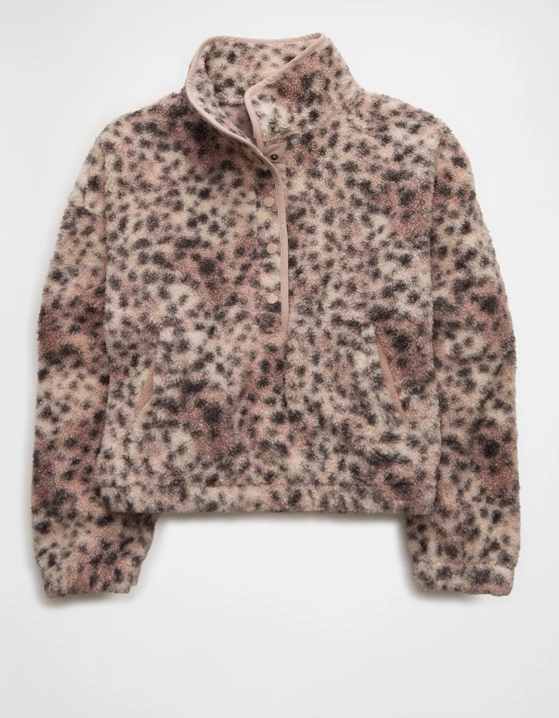 AE Sherpa Fleece Graphic Henley Sweatshirt | American Eagle Outfitters (US & CA)