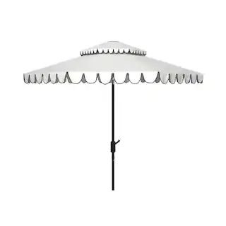 Venice 9 ft. Aluminum Market Tilt Patio Umbrella in White/Black | The Home Depot