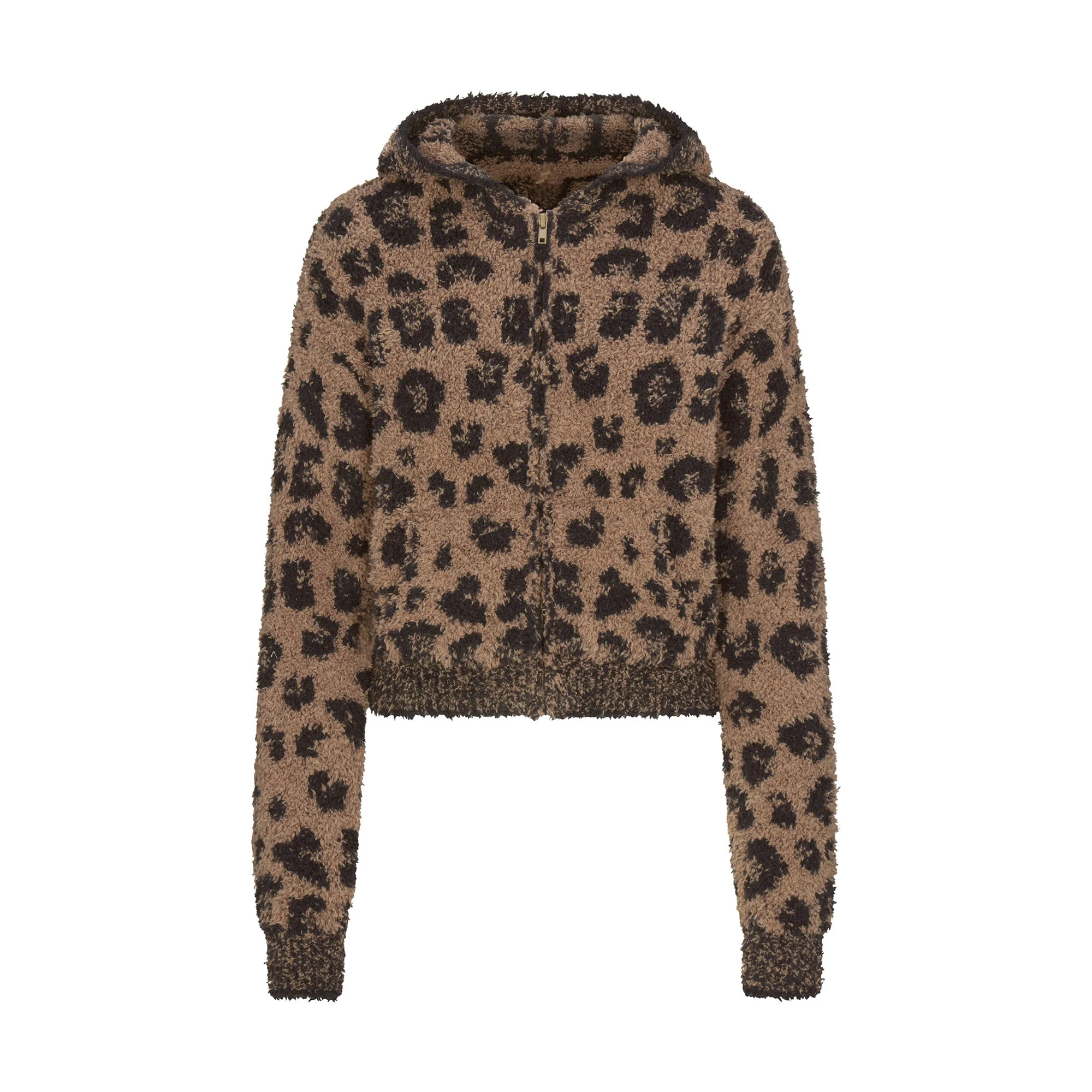 COZY KNIT ANIMAL EAR HOODIE | LEOPARD PRINT | SKIMS (US)