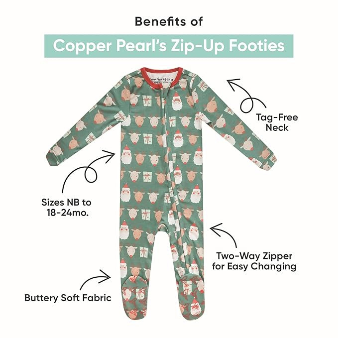 Copper Pearl Zip-Up Footie Baby Pajamas: Ultra-Soft Boys Pajamas and Girls Pajamas, Premium Knit ... | Amazon (US)