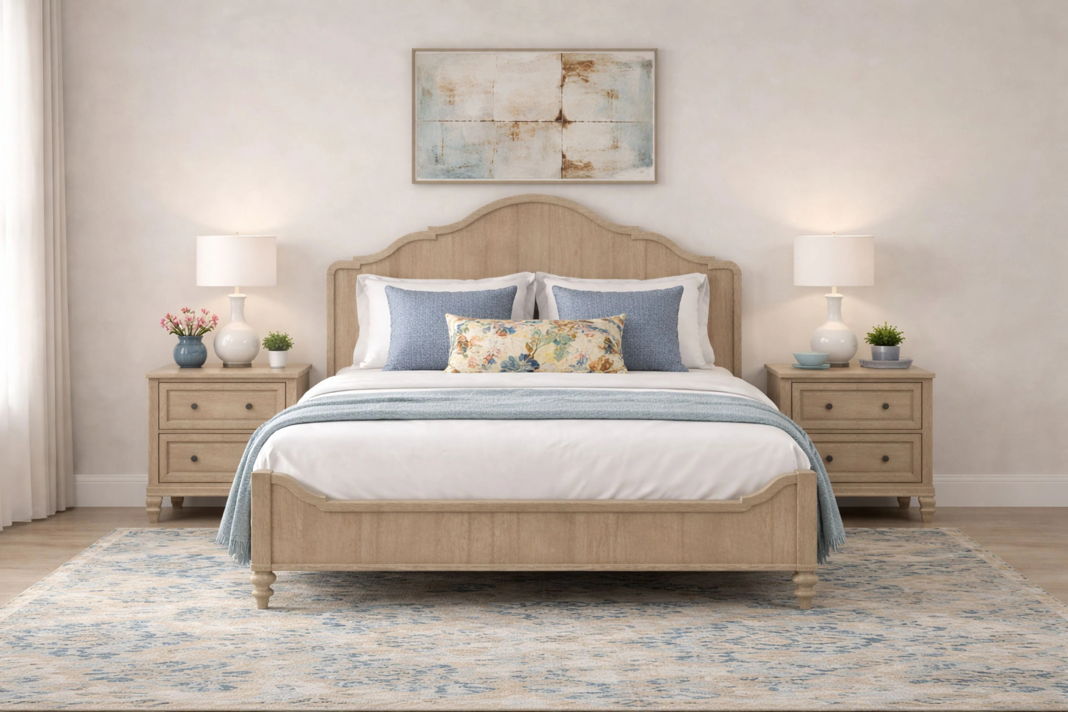 Dana Heights 3-piece Panel Bedroom Set – Wood Bed With 2 Nightstands, Usb Ports, King & Queen | Wayfair North America