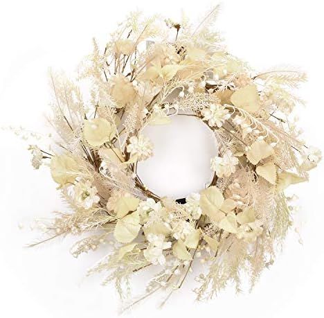 RED DECO Fall Reed Front Door Wreaths - 20 + 16 Inch Combination Artificial Large Yellow Outdoor ... | Amazon (US)