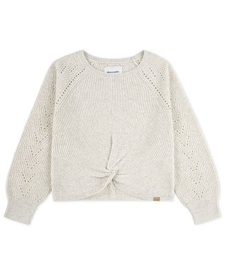Girls Twist Front Crew Sweater | Macy's