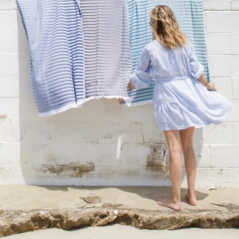 IRIS COTTON TURKISH BEACH TOWELS | The Loomia