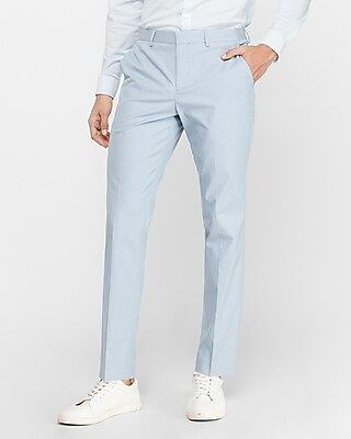 Slim Light Blue Cotton-Blend Stretch Suit Pants Blue Men's W31 L32 | Express