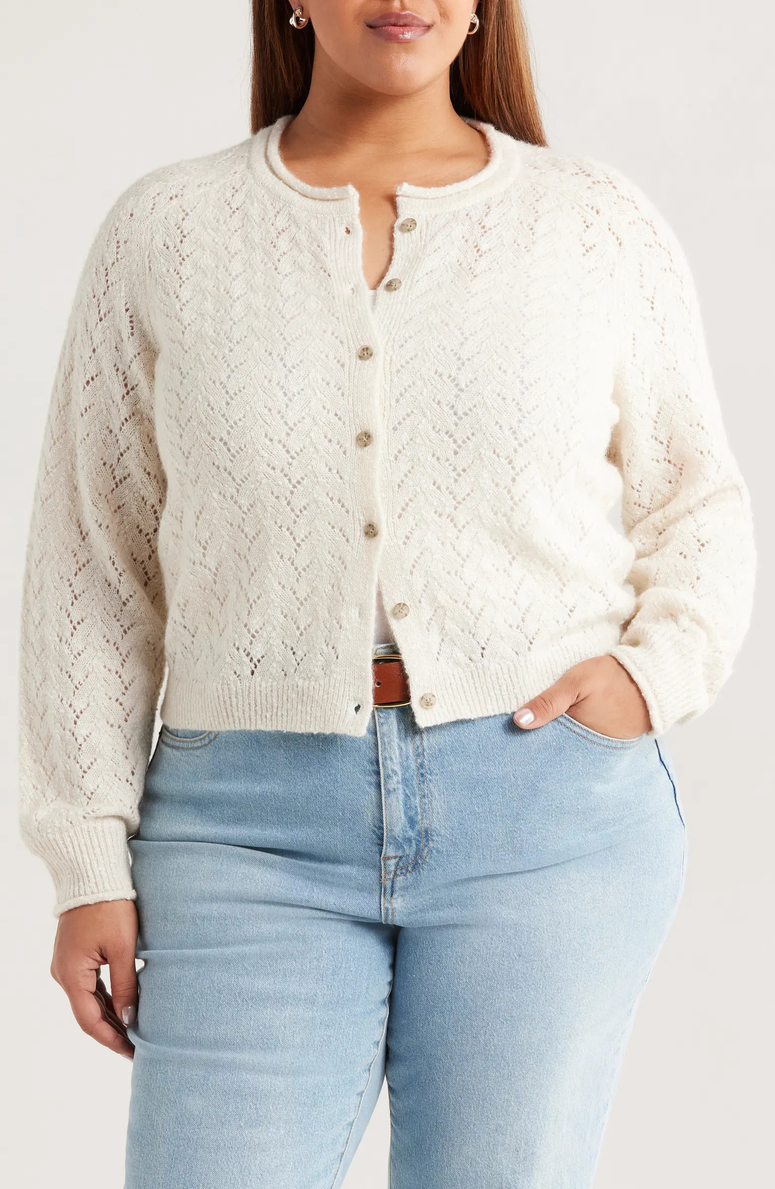 Treasure & Bond Nep Pointelle Cardigan | Nordstrom | Nordstrom