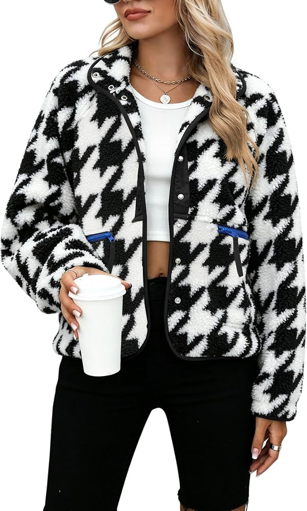 Yanekop Womens Fleece Jacket Button Down Sherpa Jacket Fuzzy Sweaters | Amazon (US)