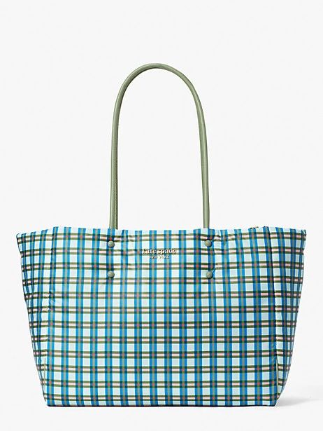 everything puffy plaid large tote | Kate Spade Outlet