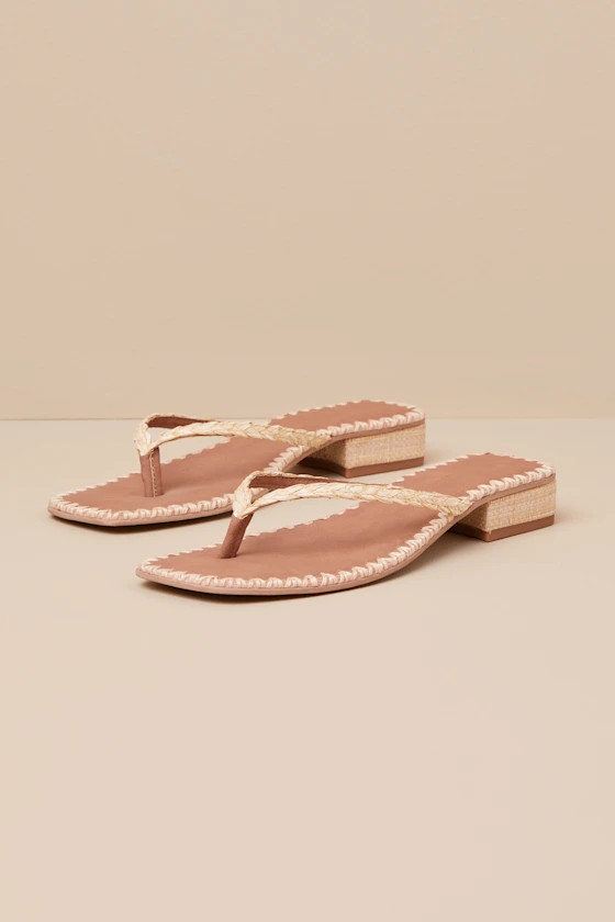 Barty Light Natural Raffia Flip Flop Sandals | Lulus