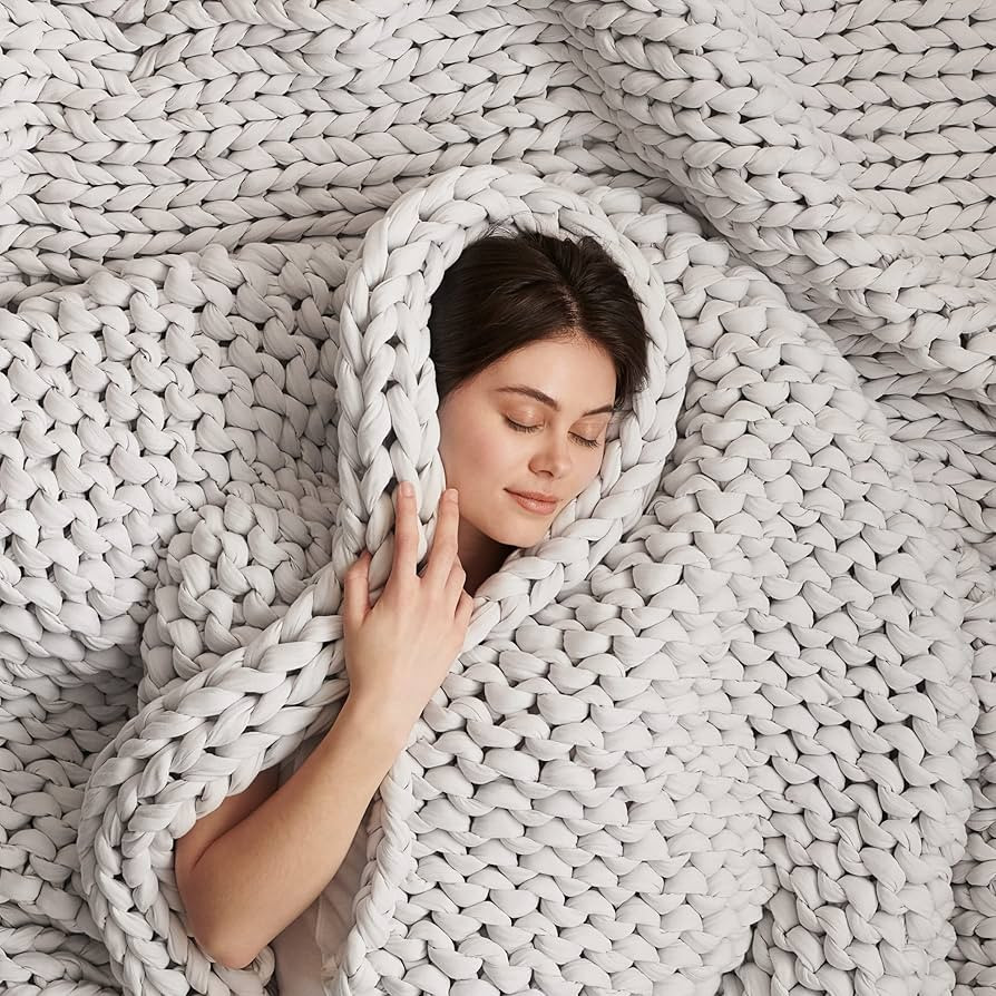 Bearaby Cotton Hand-Knit Weighted Blankets for Adults - Chunky Knit Blanket - Sustainable, Breath... | Amazon (US)