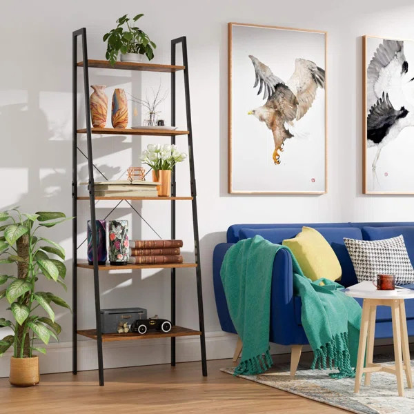 67.3'' H x 22'' W Iron Ladder Bookcase | Wayfair North America