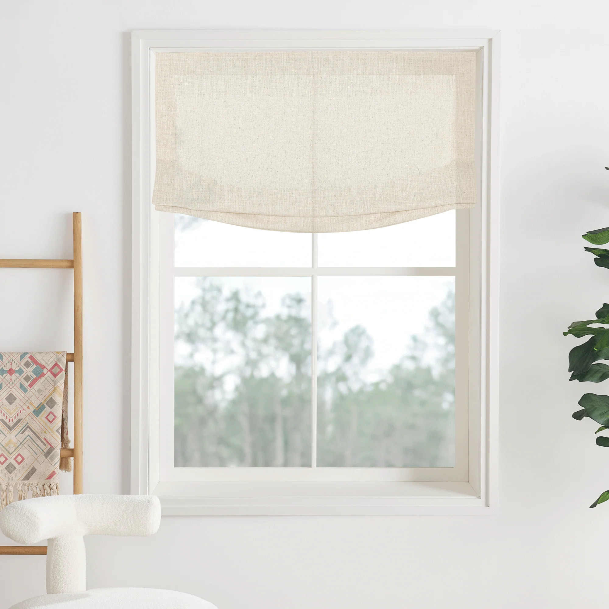 Lia Linen Roman Blinds & Shades Cord Lift | Relaxed | Tailorvibe