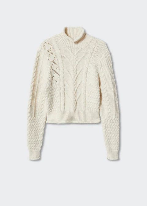Braided turtleneck sweater -  Women | Mango USA | MANGO (US)