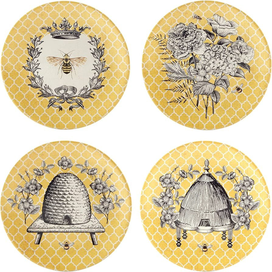 Certified International French Bees 9" Salad/Dessert Plates,Set of 4 | Amazon (US)