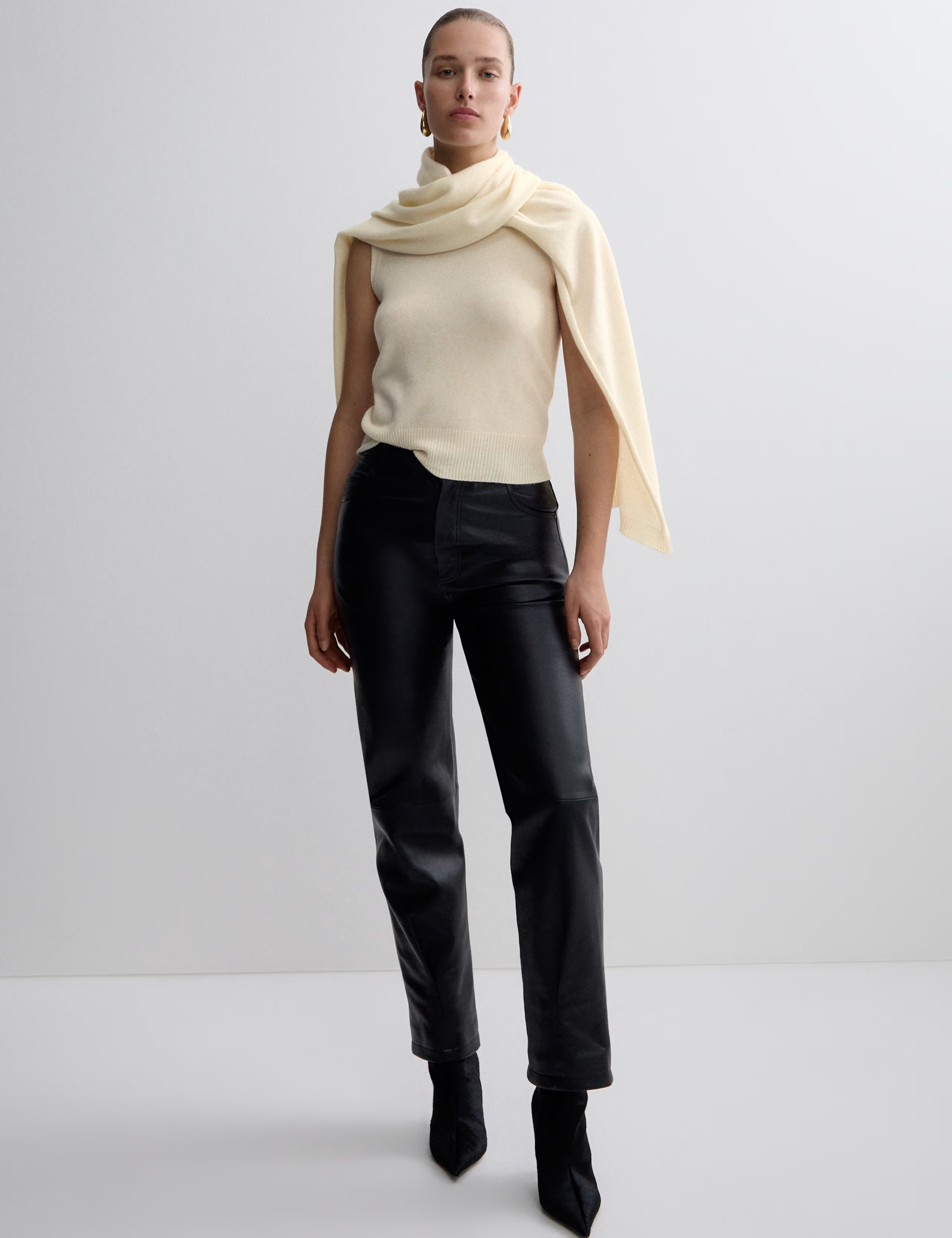 Pure Cashmere Scarf Neck Knitted Top | Marks & Spencer (UK)
