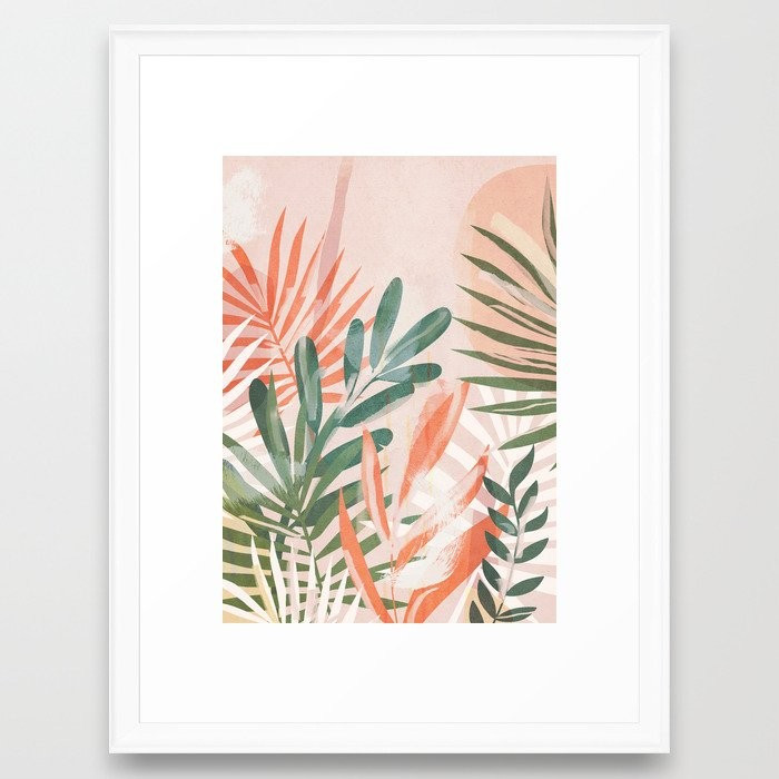 Tropical Leaves 4 Framed Art Print by thindesign | Society6