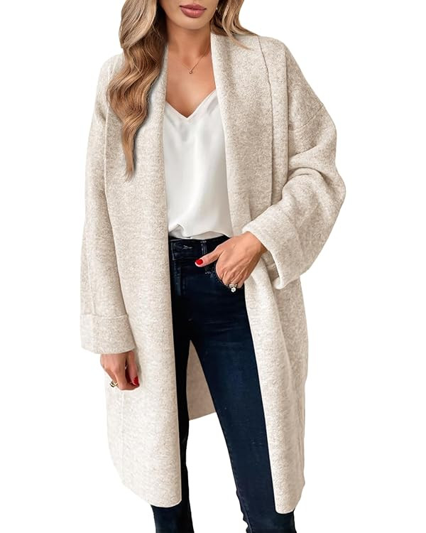 Saodimallsu Womens Long Cardigan Sweaters Chunky Open Front Oversized Slouchy Knit Fall Trendy Co... | Amazon (US)