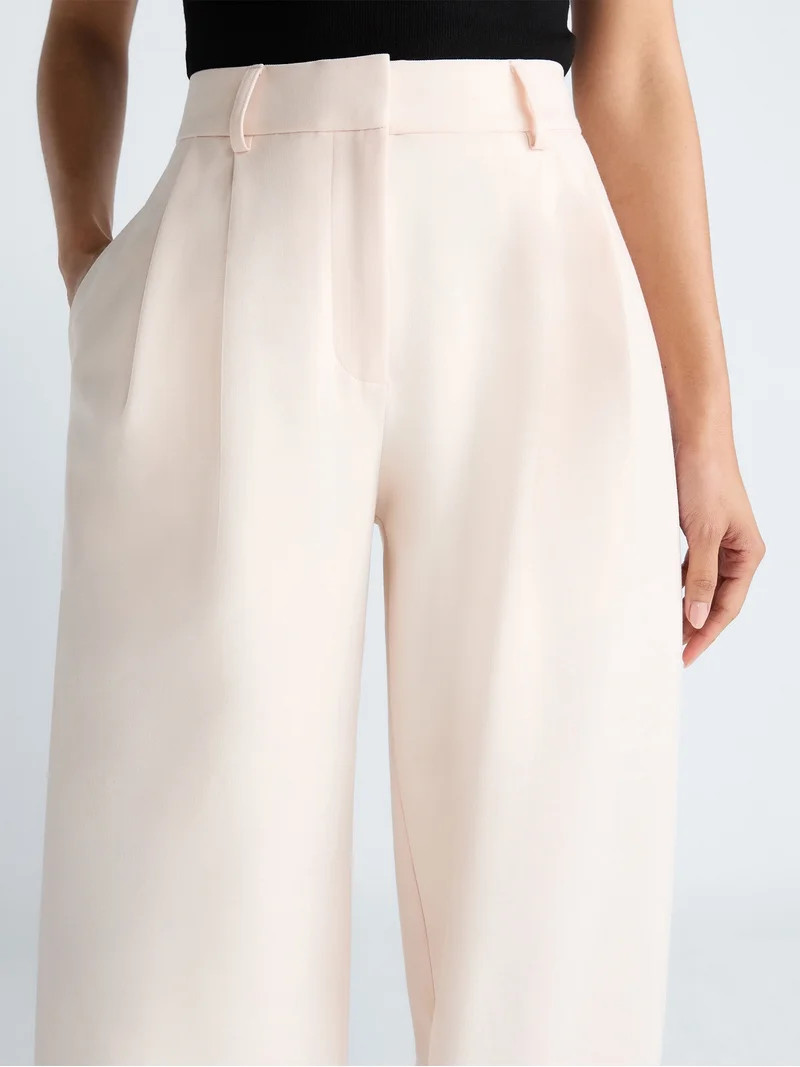 Devil Wears Prada Scoop Collection Women’s and Women's Plus High Rise Pleated Trousers, 30" Ins... | Walmart (US)