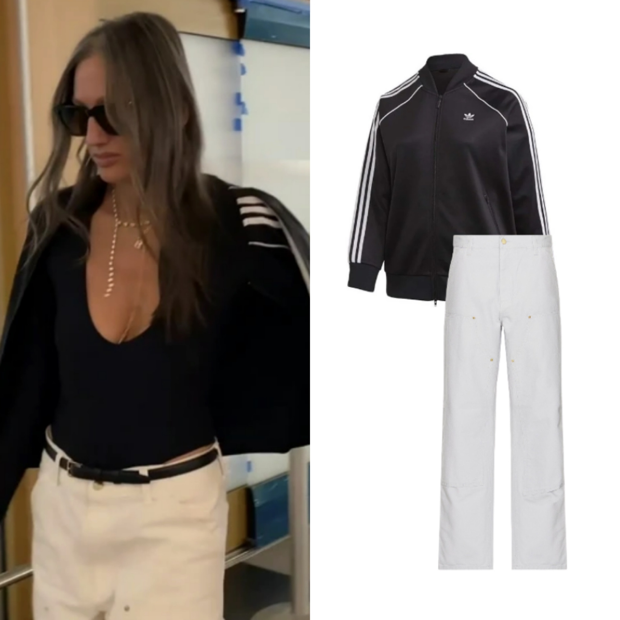 Jenna Lyons’ White Pants and Adidas Jacket