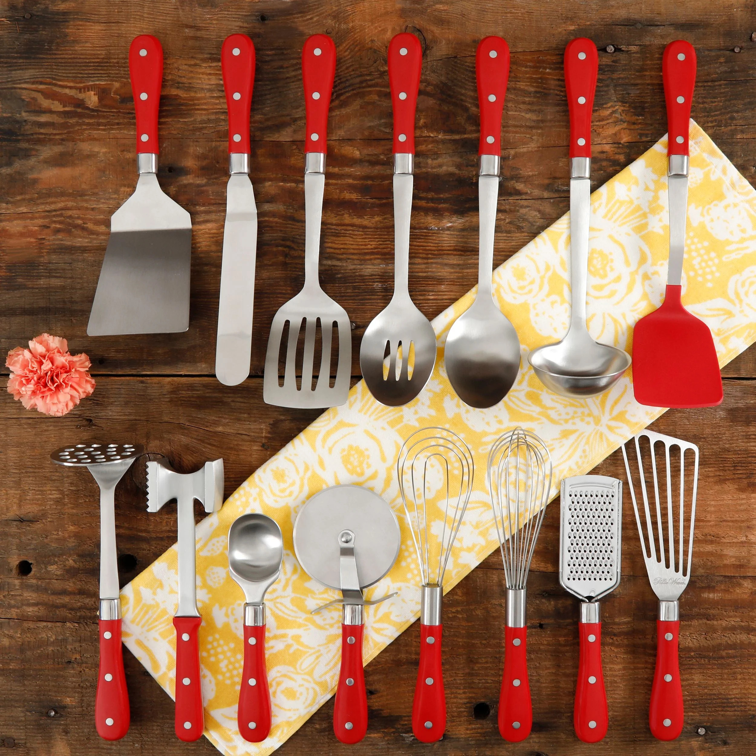 The Pioneer Woman Frontier Collection 15-Piece All in One Kitchen Utensil Set, Red | Walmart (US)