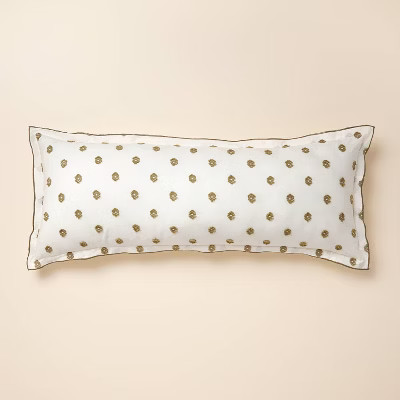 36"x14" Clip Dobby Lumbar Throw Pillow Cover Green - Hearth & Hand™ with Magnolia | Target